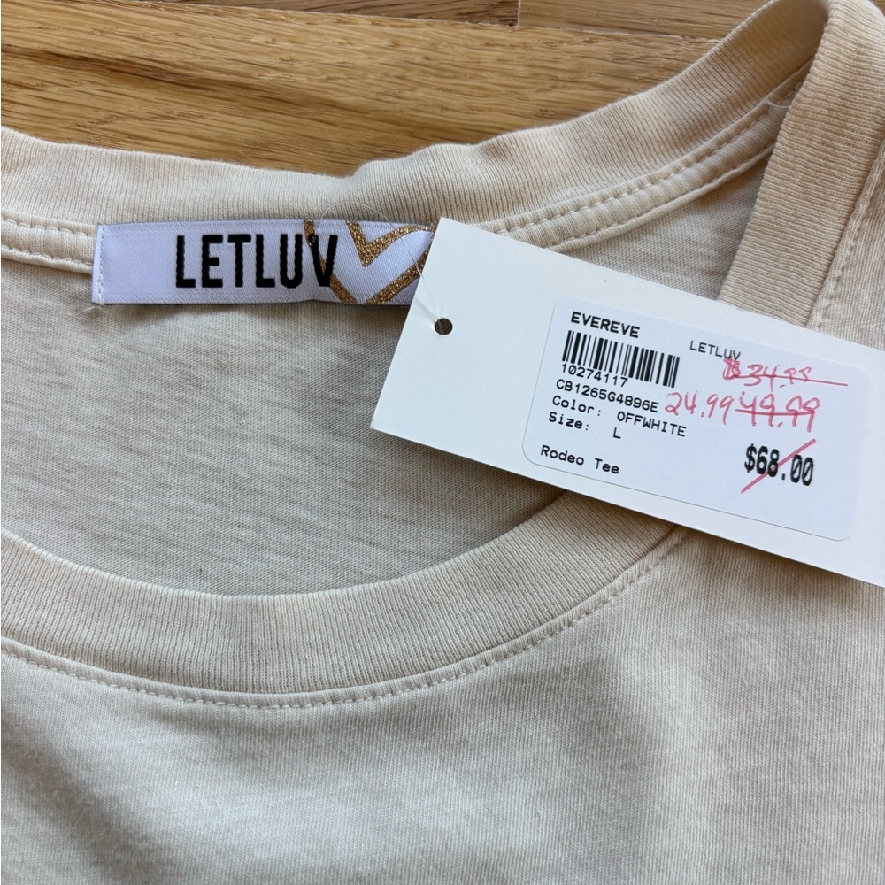 LETLUV Western Rodeo Horse Stars Graphic Boyfriend Tee Women's L Cotton USA - Picture 2 of 9